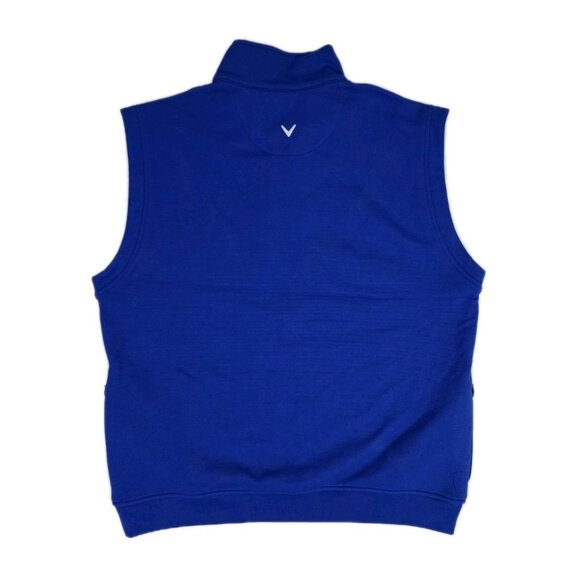 Callaway Golf 1/4 Zip Waffle Fleece Pullover Vest High Rise Blue Men Size L NWT - Picture 6 of 8